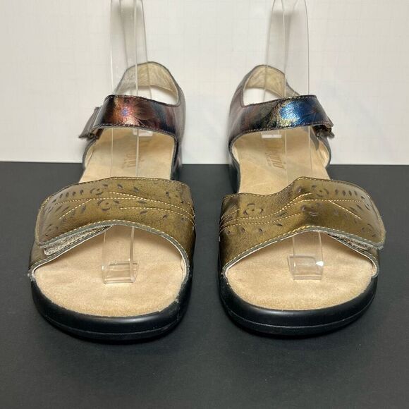 Womens ALEGRIA Special Lady Jesa Gold Ankle Strap Sandals / Size 7-7.5 - Picture 2 of 8